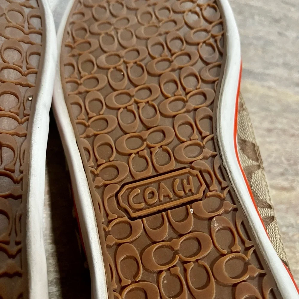 Coach Brown and Red Women's Sneakers - Picture 15 of 16